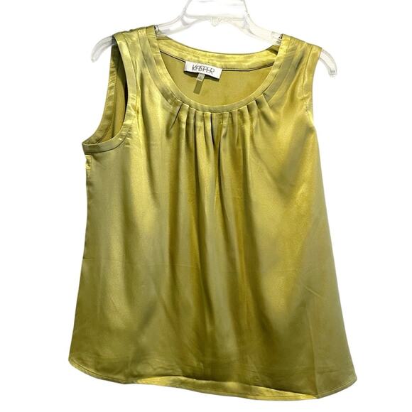 Kasper Green Sleeveless Tank Top Shell Blouse Business Casual Petite Large PL - Picture 2 of 15
